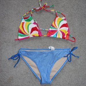 Gap Body Sz S Multicolored Print Bikini Swimsuit